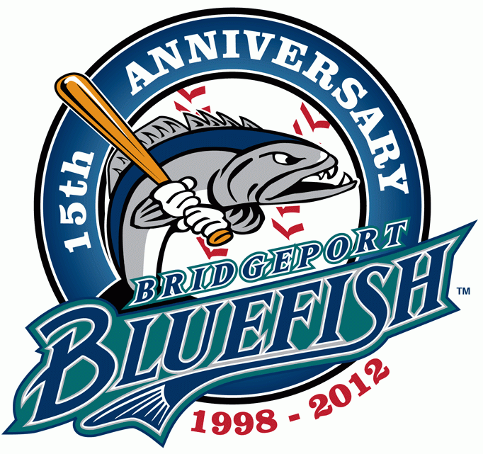 Bridgeport Bluefish 2012 Anniversary Logo iron on transfers for T-shirts